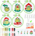 WATINC 9Pcs Mushroom Frog Embroidery Kit - DIY Keychain with Mushroom Frog Needlepoint Starter Kits for kids, Stamped Cross Stitch Craft Supplies ...