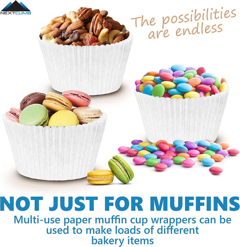 Muffin Liners for Baking - 50pcs White EXTRA LARGE SIZE Cupcake Liners Baking Supplies, Thick Jumbo Parchment Paper Sheets Cute Cups, Greaseproof ...