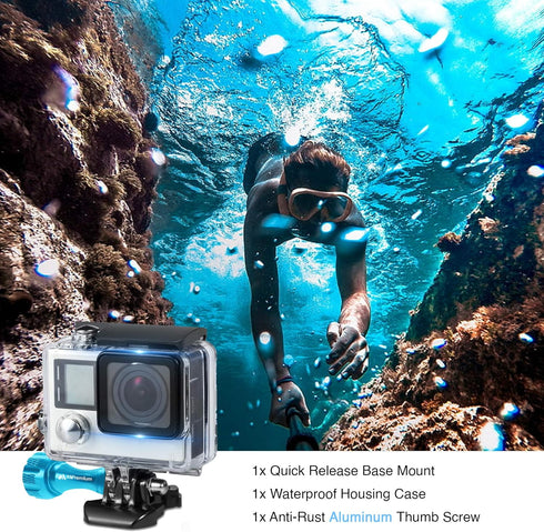 MiPremium Waterproof Housing Case for GoPro Hero 4 & 3+ Underwater Protective Diving Shell Cage Mount Accessories with Aluminium Screw & Quick Rel...