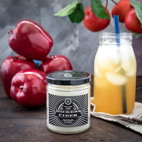 Dickens Cider- Funny Apple Bourbon Cider Scented Jar Candle Fall- 6 Ounce- 40 Hour Burn...