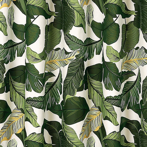 Lush Decor Tropical Paradise Shower Curtain - Fabric Leaf Rainforest Island Print Design, 72" x 72", Green...