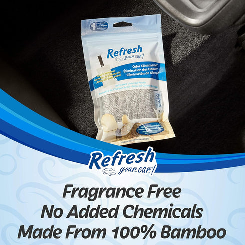 Refresh Your Car! Car Air Freshener And Deodorizer, Odor Eliminator Charcoal Deodorizer Bags, Set Of 2, Fragrance Free...