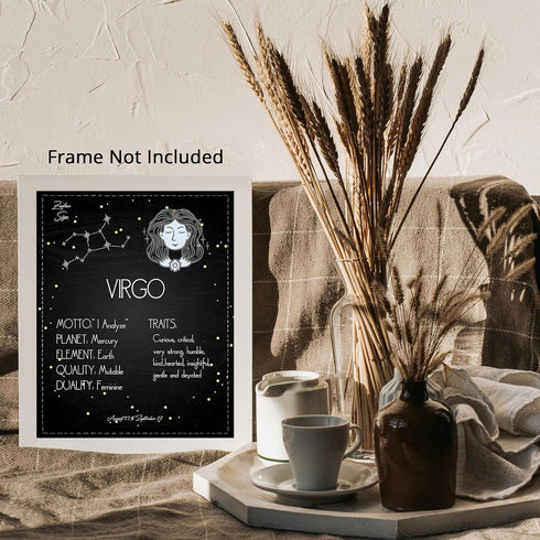 Posterizer 1 pcs-Astrology Posters-Zodiac Sign Virgo-Astrology & Zodiac Art-Astronomy- Gift for Steampunk and Astrology Lovers-Living Room Bedroom...
