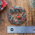 Cardinal on Wreath Pin Red Bird with Crystal Flower Green Leaf Christmas Brooches for Women Gifts Holiday Party Decorations with Message Card & Bo...
