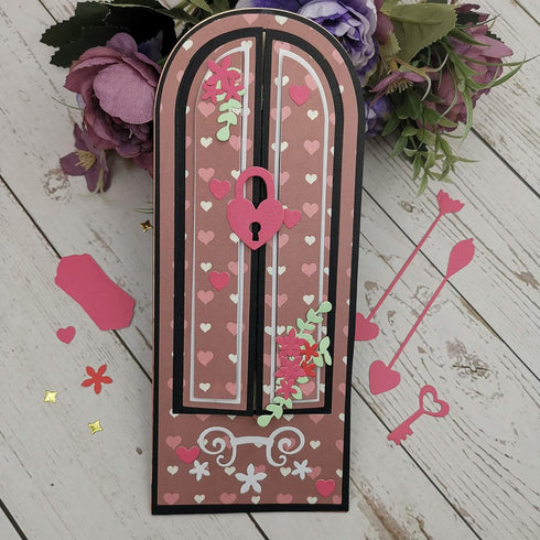 Alinacutle Slimline Card Frame Vintage Window Die Cut and Clear Stamps, Paper Craft Metal Die Sets,Scrapbooking Cutting,DIY Card Metal Punch Templ...