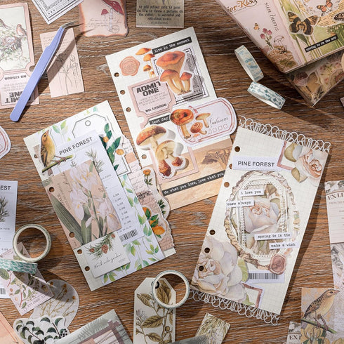 JOYCHOIC Vintage Scrapbook Kit for Beginners, Scrapbooking Material Junk Journal Supplies, Journaling Paper Aesthetic Stickers Ephemera, Arts Craf...