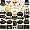 70th Birthday Party Photo Booth Props with Stick (50Counts) for Her Him Funny Chic 70th Birthday Black and Gold Decorations, Konsait 70 Happy Birt...