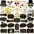 70th Birthday Party Photo Booth Props with Stick (50Counts) for Her Him Funny Chic 70th Birthday Black and Gold Decorations, Konsait 70 Happy Birt...
