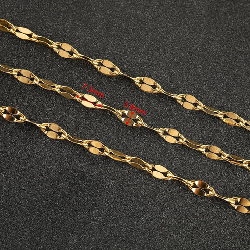 UMAOKANG 16.4 Feet Gold Plated Chain for Jewelry Making Stainless Steel Jewelry Making Chains Bulk Lip Chain Roll with Jump Rings and Lobster Clas...