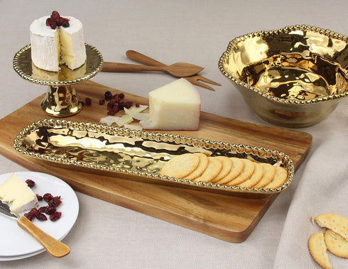 Pampa Bay Porcelain Cracker Cheese and Charcuterie Tray (Gold)...