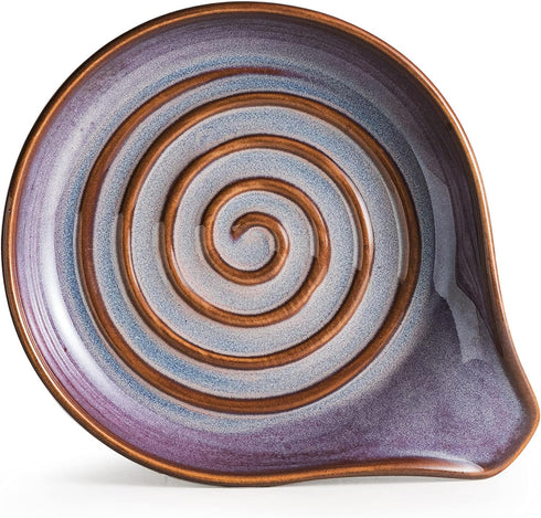 Spoon Rest, Ceramic Spoon spoon holder with Deep Drip Tray, Spoon Holder for Stove Top Utensils Holder for Countertop, Cooking Spoon Holder with H...