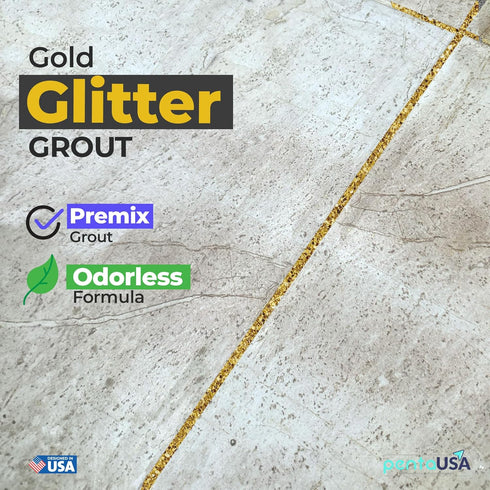 PentaUSA Tile Grout - Glitter Grout Tube, 6 Fl Oz Glitter Fast Drying Grout Paint, Shiny Grout Repair Kit - Renew Grout Lines in Bathroom, Kitchen...