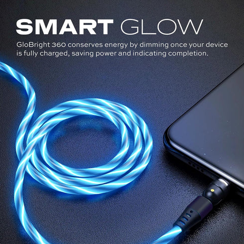 Statik GloBright 360 Magnetic Charging Cable, Light Up Charging Cable, Magnetic USB C Charging Cable, LED Charging Cable, Magnetic Charger Cable, ...