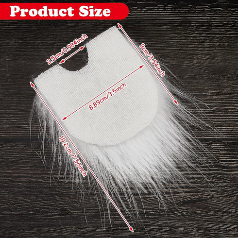 WILLBOND Pre-Cut Gnome Beard Faux Fur Fabric Handmade Small Unfinished Wooden Balls for Gnome Nose and DIY Christmas Party Cosplay (White,3.5 x 3....