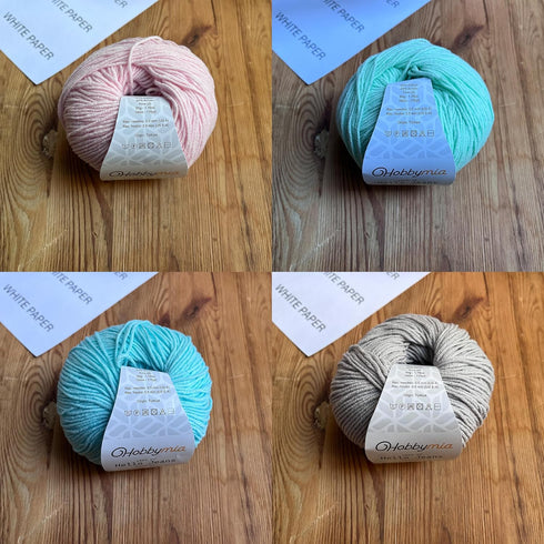 Hello Jeans 4 Skeins Different Color Bundle Yarn - Amigurumi Turkish Yarn - 4x 50gr, 160m/175yds - 55% Cotton & 45% Poliacrylic - Fine (2) - Yarn ...