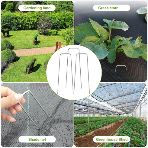 20 Pack Landscape Staples 6 Inch Galvanized Lawn Pins Staples Garden Stakes Plant Cover Stakes 11 Gauge Tent Stakes Landscaping Fabric SOD Yard Pi...