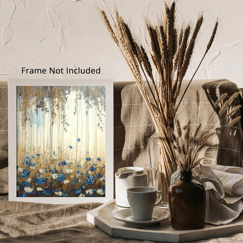 Posterizer 1 pcs-tranquil meadow scene-field of flowers in oil painting style 2-Landscape & Nature Art-Floral & Botanical Art-Decor for Home & Off...
