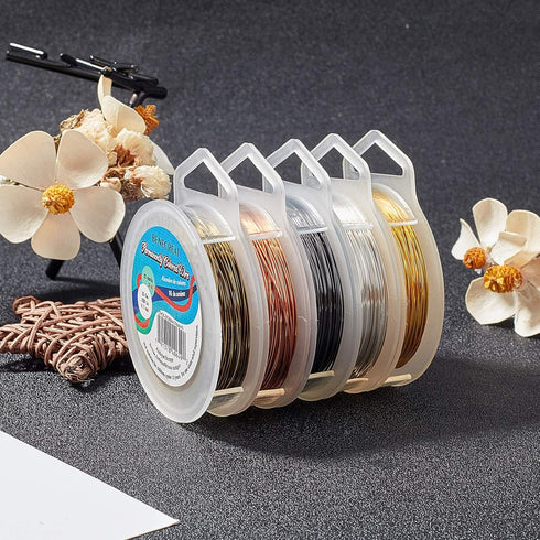 BENECREAT 21 Gauge Craft Jewelry Wire Silver Copper Wire 65 Feet Tarnish Resistant Jewelry Beading Wire for Craft Wrapping Pendant, Jewelry Making...