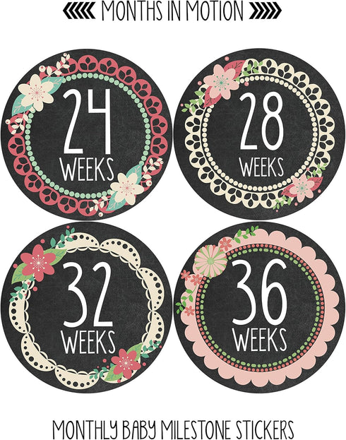 Pregnancy Weekly Belly Growth Stickers - Baby Bump Belly Stickers - Maternity Week Sticker - Pregnant Expecting Photo Prop Keepsake - Expectant Mo...
