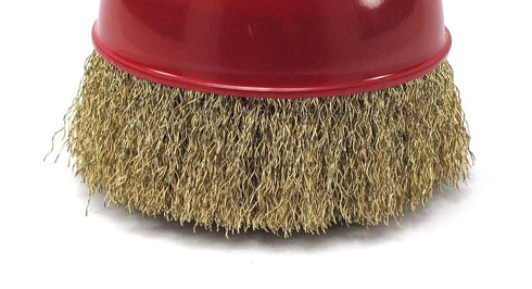 4 inches x 5/8 inch Thread Cup Wire Wheel Brush, Fine Crimped Wire Cup Wheel...