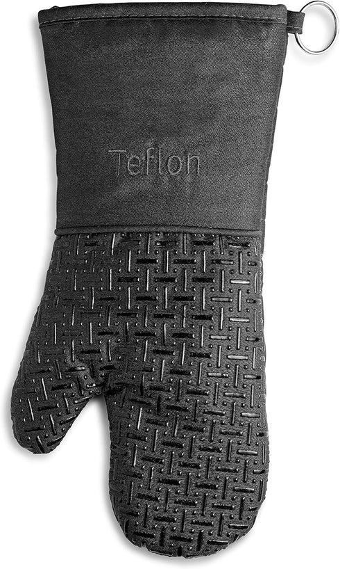 Xlnt Extra Long Oven Mitts (Black) | Teflon EcoElite Water Repellent | Heat Resistant for Oven Cooking, Grill & BBQ | Non Slip Gloves with Teflon ...