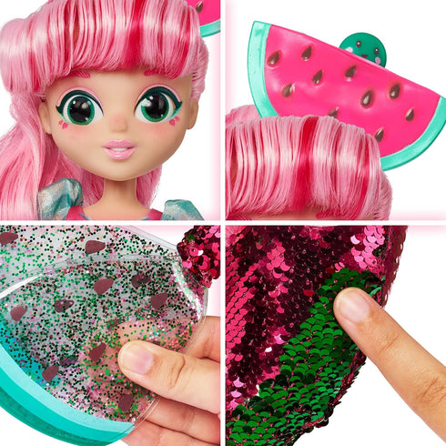 Sunny Days Entertainment Fidgie Friends Watermellow – Mermaid with Flip Sequin Tail | 10.5 Inch Fashion Doll with Fidgets | Sensory Toys for Kids...