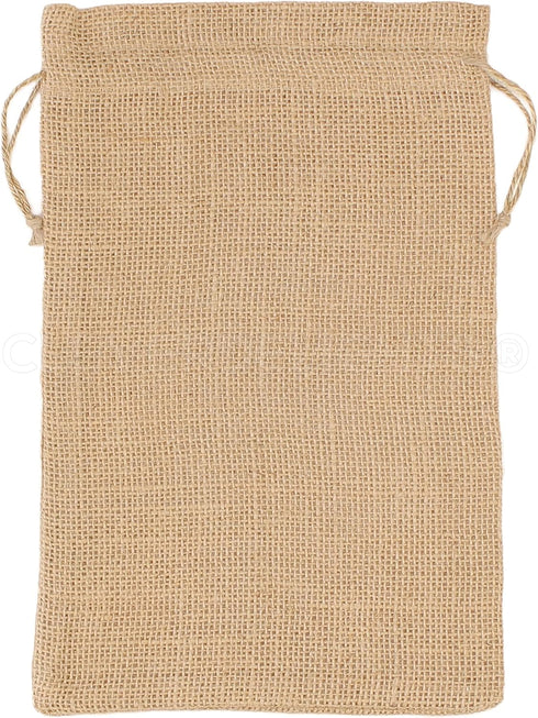 CleverDelights 8" x 12" Burlap Bags - 5 Pack - 8x12 Inch Jute Burlap Drawstring Sacks...