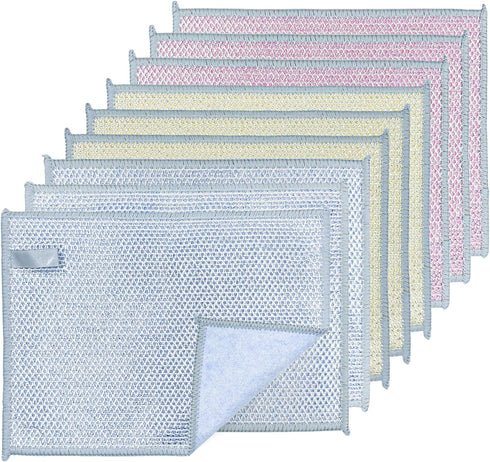9pcs Wire Dishcloth, Multipurpose Wire Dishwashing Rags Cleaning Rags Dishcloths for Kitchen Non Scratch Dish Rags for Dishes Sink Cookware Counte...