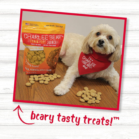 Charlee Bear Grain-Free Bear Crunch Chicken, Pumpkin & Apple Flavor - Net Wt 8 oz....