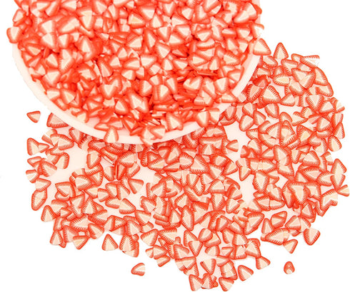 Strawberry Nail Art Slime Charms Slices, 120g/0.26LB Cute Design Tiny 3D Polymer Clay Fruit DIY Craft Supplies, Charms Glitter Making Decoration, ...