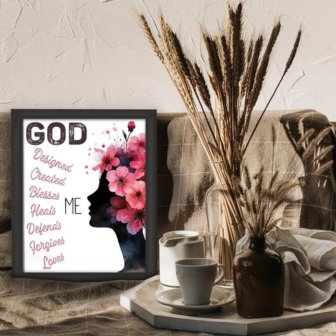 Posterizer 1 pcs-God loves me- spiritual wall decor-Afro-American Art Collection-Religious Posters-Gifts for Christians-Decor for Home & Office- U...