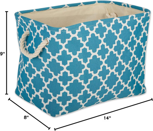 DII Polyester Container with Handles, Lattice Storage Bin, Small, Storm Blue...