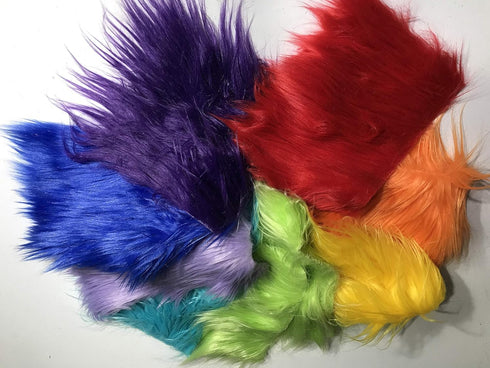 Bianna Creations 6oz Mixed Random Colors Craft Faux Fur Scrap Bag, Remnant Pieces Scrappy Artificial Fake for DIY Crafting Project, Gnome Beard Ma...