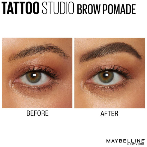 Maybelline TattooStudio Brow Pomade Long Lasting, Buildable, Eyebrow Makeup, Deep Brown, 1 Count...