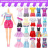 56 Pcs Doll Clothes and Accessories,2 Wedding Gowns 2 Evening Dresses 6 Fashion Dresses 4 Set Casual Outfit Top and Pant 2 Swimsuit,20 Hanger 10 S...