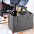 6 Bottle Wine Carrier Tote Reusable Grocery Bags for Travel Camping Picnic Wine Lover Vacation Picnic Dinner Party Storage Organizers Grey...