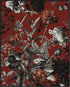 Posterizer 1 pcs-gothic art with black flowers and red background-Floral & Botanical Art-Abstract & Modern Art-Decor for Home & Office- UNFRAMED W...