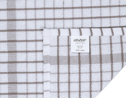 AMOUR INFINI Kitchen Dish Cloths Set of 8 - Ultra Soft, Highly Absorbent, Quick-Drying Terry Cotton Dishcloths 12"x12" Inch Wash & Cleaning Cloths...