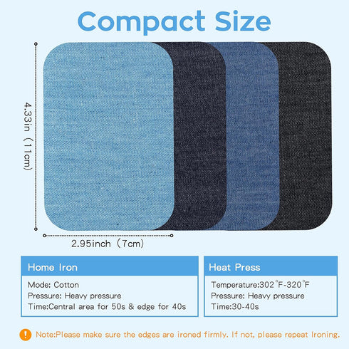 HTVRONT Iron on Patches for Clothing Repair, Cotton Patches Iron on, Dark Blue Repair Decorating Kit 20 Pieces Iron on Patch Size 3" by 4-1/4" (7....