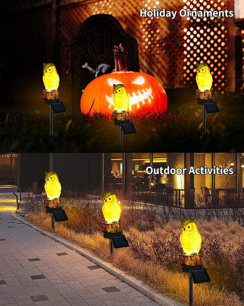 Owl Solar Decorative Garden Stake Lighting, Waterproof Cute Animal Outdoor Figurine Lights Ornament Statue Decor for Pathway, Patio, Lawn Housewar...