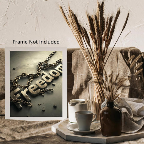 Posterizer-freedom-broken chains-inspiring typography art -2-Abstract & Modern Art Gift for Men Women Teens Decor for Home & Office- unframed wall...