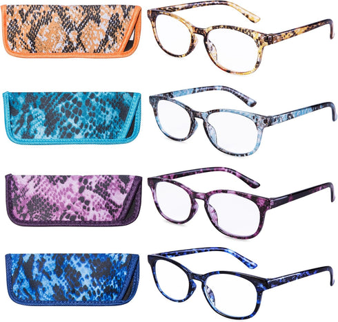 EYEGUARD Reading Glasses 4 Pack Quality Fashion colorful Readers for women...