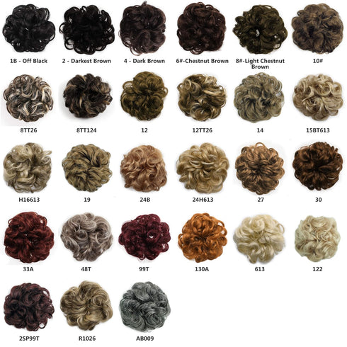 Onedor® Ladies Synthetic Wavy Curly or Messy Dish Hair Bun Extension Hairpiece Scrunchie Chignon Tray Ponytail (1#-Black)...