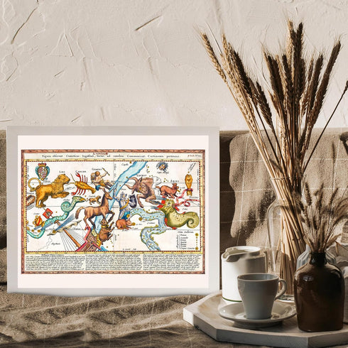 Posterizer 1 pcs-1668 celestial map Figura observat Cometica-Astrology & Zodiac Art-Gift for Steampunk and Astrology Lovers-décor for living room,...