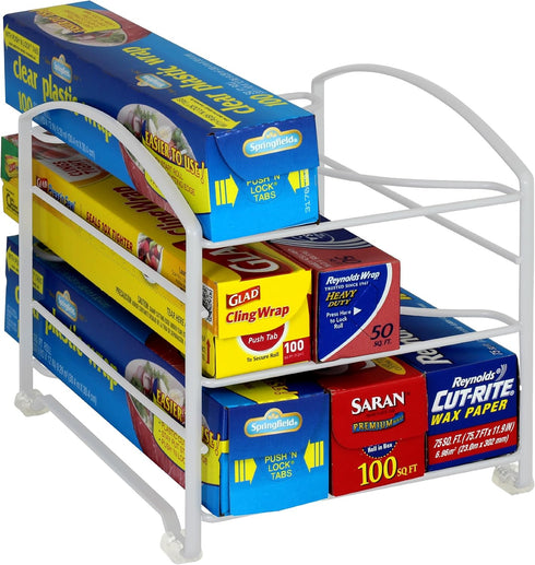 DecoBros Kitchen Wrap Organizer Rack,White (Small/Standard, 2-1/2" BOX)...