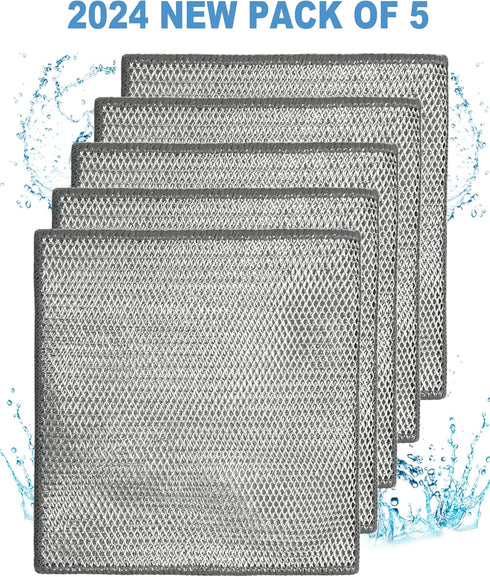 Wire Cleaning Dishwash Cloth - Kitchen Washcloths for Washing Dishes, Multipurpose Wire Dishwashing Rags for Wet, Dry, Easy Rinsing, Reusable?Pack...