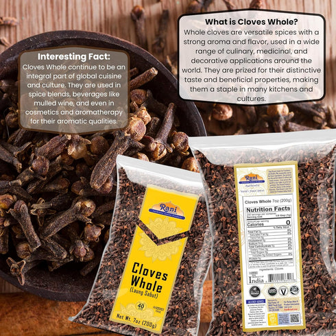 Rani Cloves Whole (Laung) 7oz (200g) Great for Food, Tea, Pomander Balls and Potpourri, Hand Selected, Spice ~ All Natural | NON-GMO | Kosher | Ve...