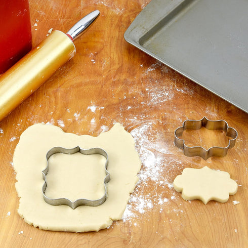 Bakerpan Stainless Steel Plaque Cookie Cutters Shapes, Frame Cookie Cutters for Baking - Set of 2...