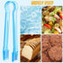 10 Pcs Plastic Buffet Serving Tongs, Clear Blue Kitchen Tongs Mini Serving Utensil Tongs for Food Ice Salad Buffet Barbecue Cookies, 6.3 Inches...