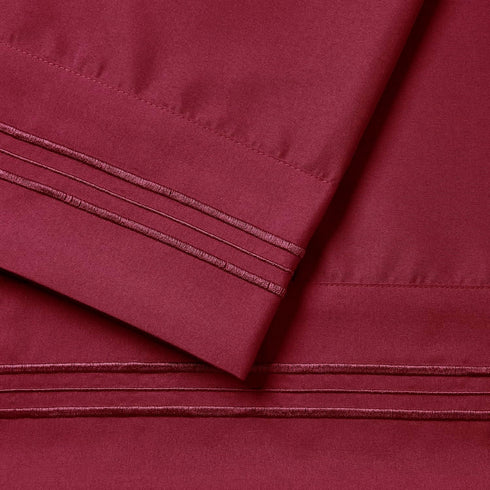 Nestl Burgundy Pillow Cases - Queen Size Set of 2, Soft 1800 Microfiber Pillow Cases, Envelope Closure, 20x30 Inches...